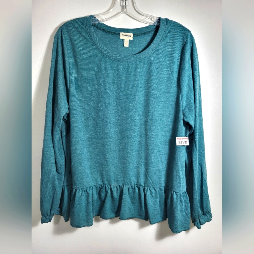 NWT greige green peasant top  women's XL  #2602
